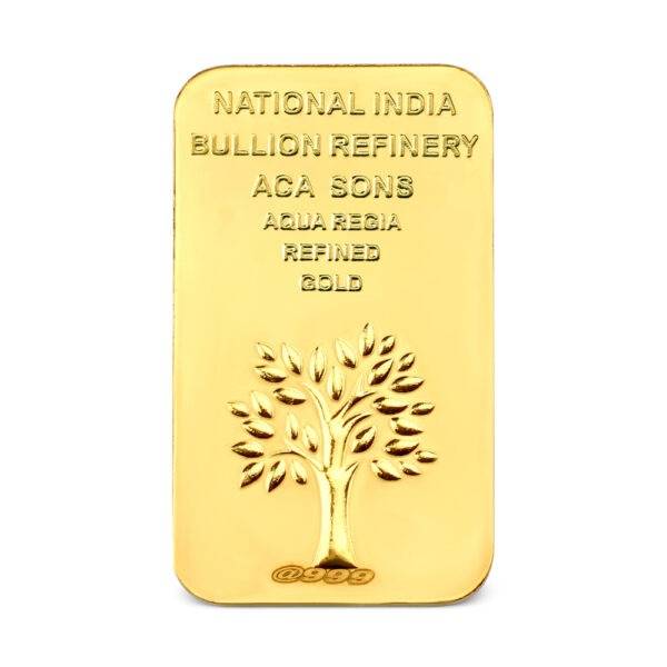 100gms Nibr999 24k Gold Bar backside